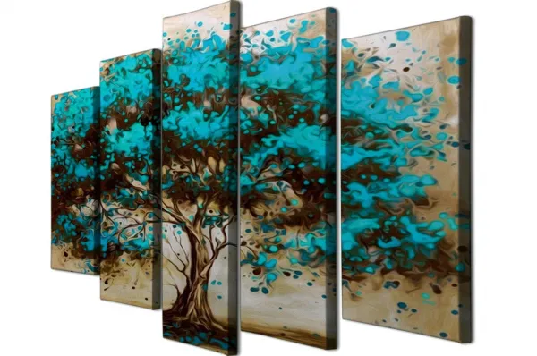 Hanah Home Viacdielny obraz BLUE TREE 105x70 cm