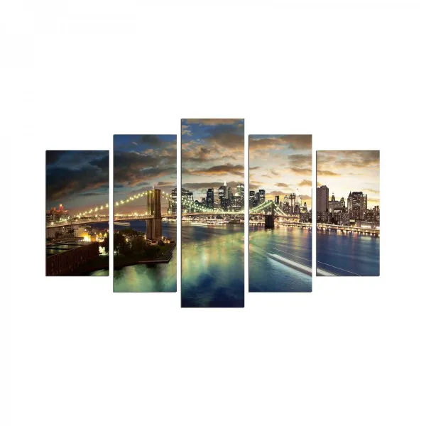 Hanah Home Viacdielny obraz Bridge NYC 110x60 cm