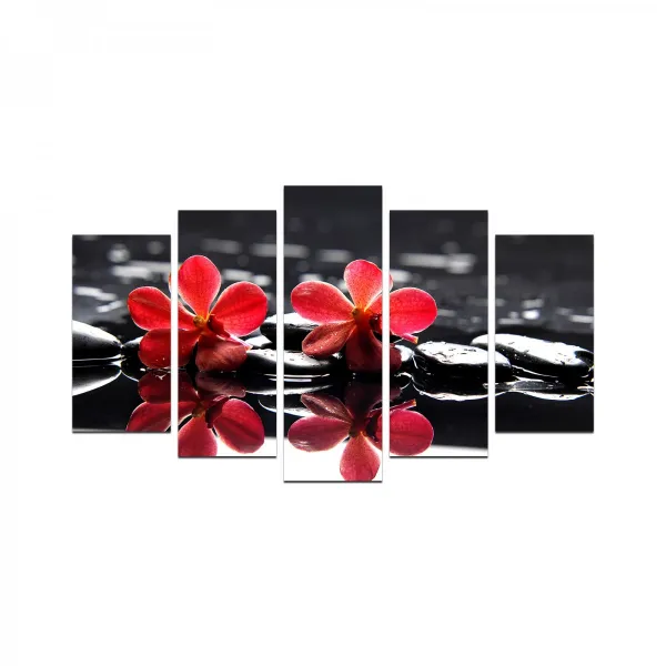 Hanah Home Viacdielny obraz Kvety 110x60 cm