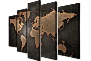 Hanah Home Viacdielny obraz WORLD BLACK 105x70 cm