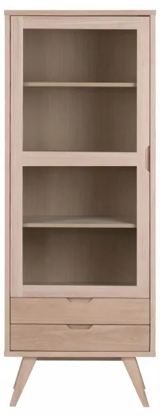 Actona Vitrína A-Line 190 cm bielený dub
