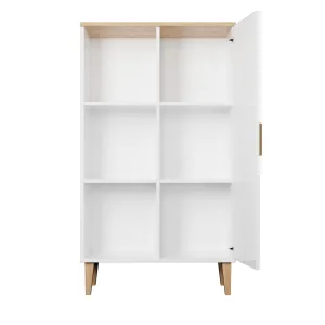 Kocot kids Vitrína DENVER 120 cm bielý/dub hickory