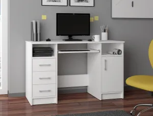 Ak furniture Volně stojící psací stůl Ana 124 cm bílý