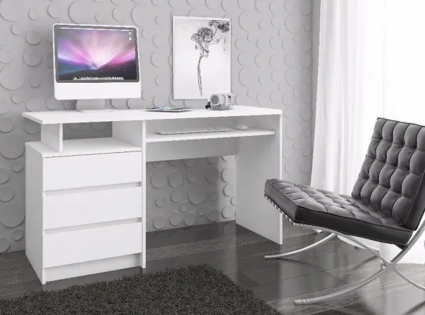 Ak furniture Volně stojící psací stůl CLP 135 cm bílý