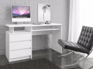 Ak furniture Volně stojící psací stůl CLP 135 cm bílý