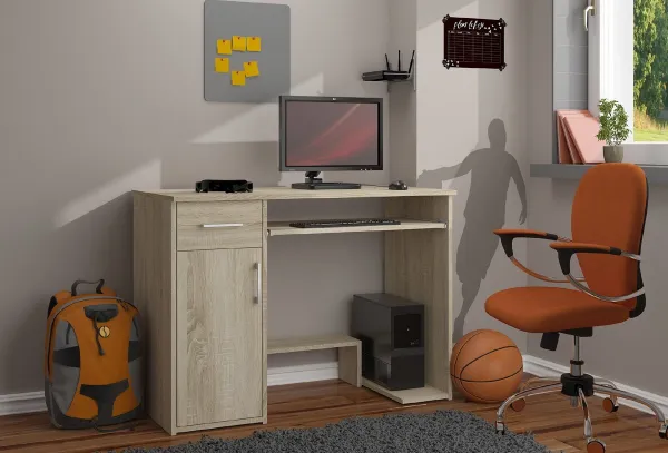 Ak furniture Volně stojící psací stůl Jay 90 cm dub sonoma