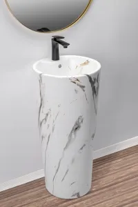 REA Voľne stojace keramické umývadlo Blanka Marmur mramorové