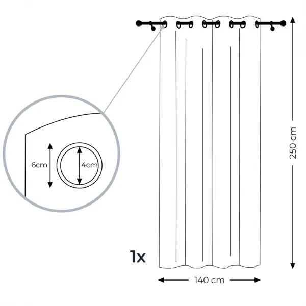 ArtFlhf Tieniaci záves OLVA EYELETS K | biela 140 x 250 cm