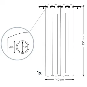 ArtFlhf Tieniaci záves OLVA EYELETS K | biela 140 x 250 cm