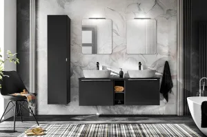 ArtCom Vysoká skrinka do kúpeľne SANTA FE Black 80-01