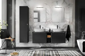 ArtCom Vysoká skrinka do kúpeľne SANTA FE Black 80-01