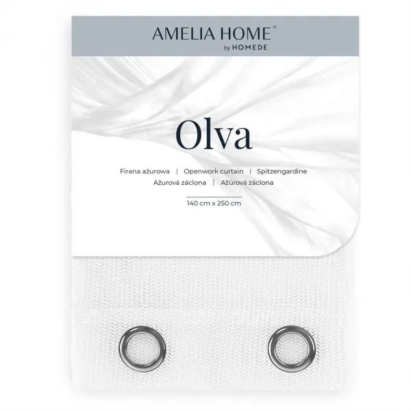 ArtFlhf Tieniaci záves OLVA EYELETS K | biela 140 x 250 cm