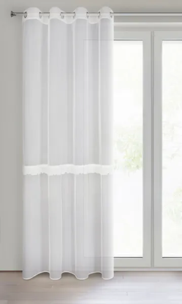DekorStyle Záclona s krajkou SOFI 140x260 bílá