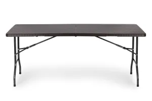 Záhradný banketový cateringový stôl skladací 180 cm ratan