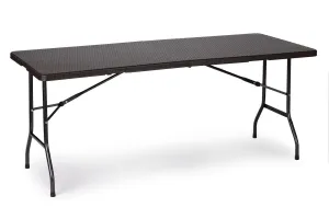Záhradný banketový cateringový stôl skladací 180 cm ratan