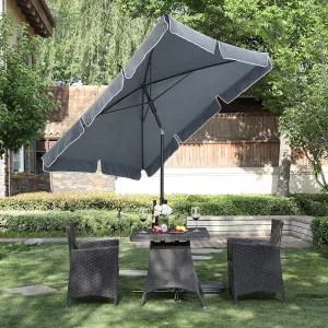 SONGMICS Záhradný slnečník Royal 200x125 cm sivý