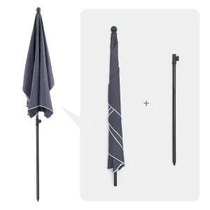 SONGMICS Záhradný slnečník Royal 200x125 cm sivý