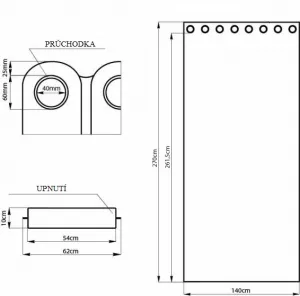 Záves AmeliaHome Blackout s priechodkami 140x270 cm čierny, veľkosť 140x270