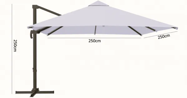 Chomik Záhradný slnečník MINI ROMA | sivá 250 cm