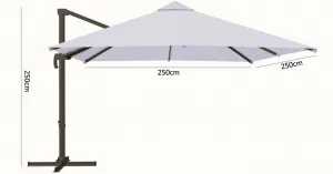 Chomik Záhradný slnečník MINI ROMA | sivá 250 cm