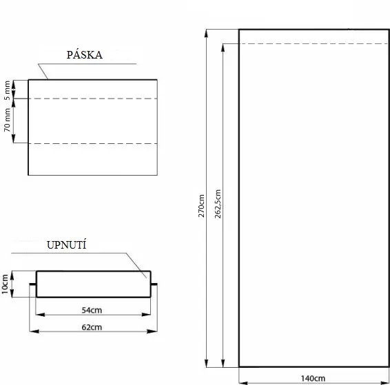 Záves AmeliaHome Blackout s multifunkčnou páskou 140x270 cm biely, veľkosť 140x270