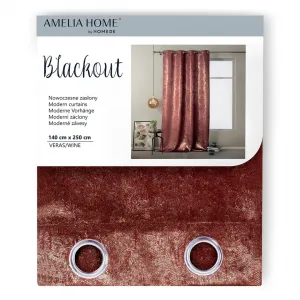 ArtFlhf Tieniaci záves BLACKOUT VERAS K | 140 x 250 cm Farba: Wine