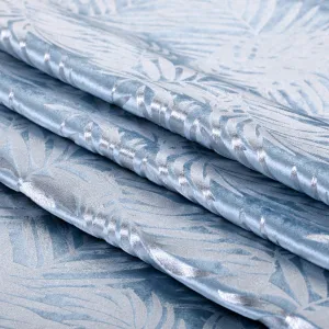 Záves AmeliaHome Velvet Silver Leaves s priechodkami 140x245 cm modrý, veľkosť 140x245