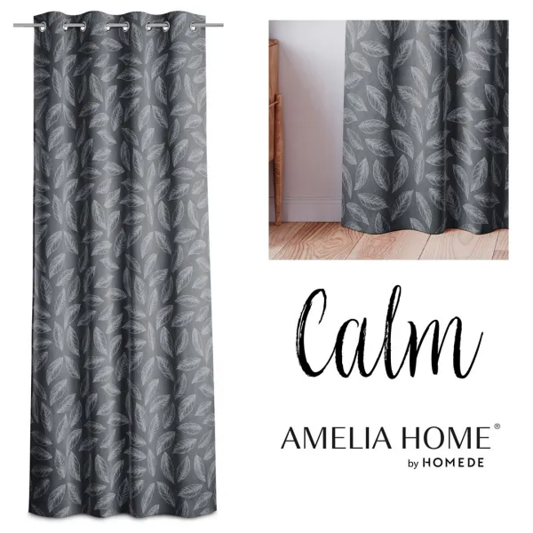 Záves AmeliaHome Calm s priechodkami 140x250 sivý