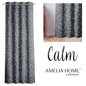 Záves AmeliaHome Calm s priechodkami 140x250 sivý