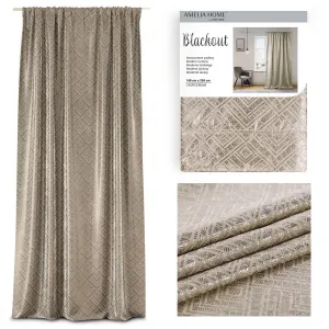 ArtFlhf Tieniaci záves BLACKOUT CASPE PLEAT P | krémová 140 x 250 cm