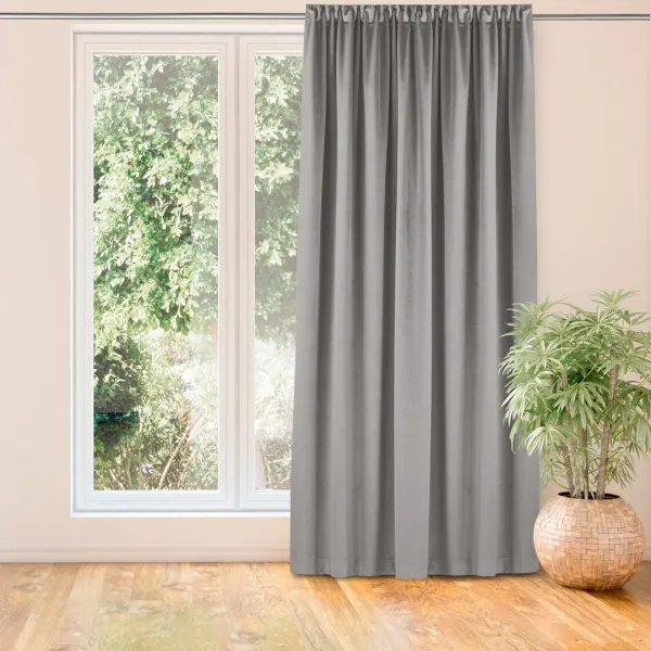 Filumi Záves Homede Vila s riasiacou páskou Drak 10 cm a riasením 3 cm sivý, veľkosť 265x175