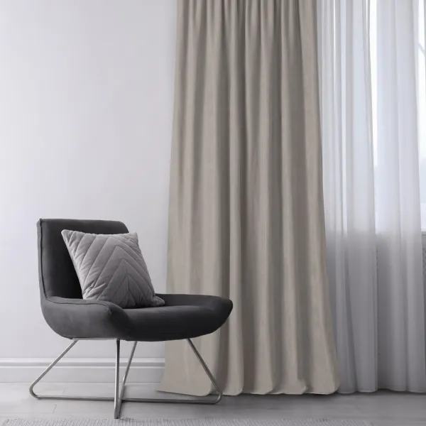 Filumi Záves MILANA s riasiacou páskou Wave 7 cm cappuccino, veľkosť 220x225
