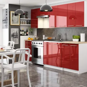 Ak furniture Závesná kuchynská skrinka Olivie W 60 cm biela/červená lesklá
