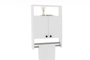 Kalune Design Závěsná koupelnová skříňka s věšákem na ručníky Banyo bílá