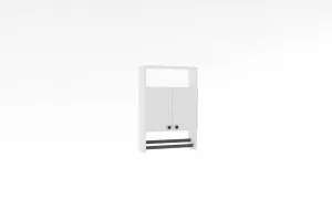 Kalune Design Závěsná koupelnová skříňka s věšákem na ručníky Banyo bílá