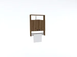 Kalune Design Závěsná koupelnová skříňka s věšákem na ručníky Ela ořech