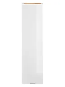 Comad Závesná kúpeľňová skrinka Capri 830 1D biely lesk/dub kraft zlatý