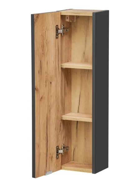 Comad Závesná kúpeľňová skrinka Capri 830 1D čierny mat/dub kraft zlatý