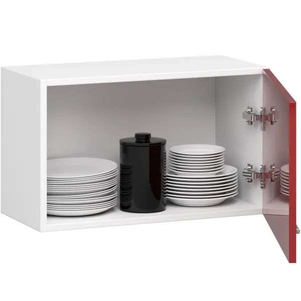 Ak furniture Závesná kuchynská skrinka Olivie W 60 cm biela/červená lesklá