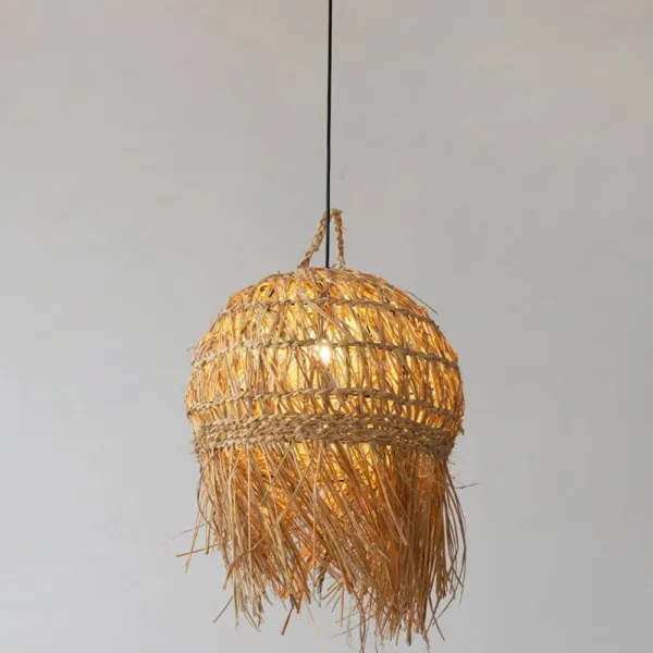 TooLight Závesná lampa La Belle Boho IV čierna/bambus