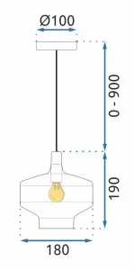 TooLight Závesná lampa La Belle VIII čierna