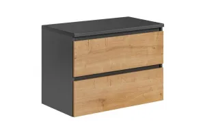 Comad Závěsná skříňka pod umyvadlo Monako 821 2S 80 cm šedá/dub hamilton