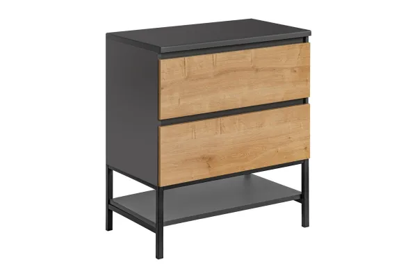 Comad Závěsná skříňka pod umyvadlo Monako 821 2S 80 cm šedá/dub hamilton