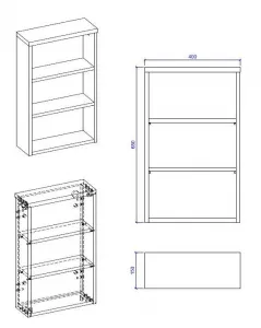 ArtCom Regál do kúpeľne CLASSIC Oak 830