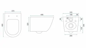 REA WC CARLO RIMLESS BLACK MAT so sedátkom