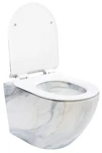 Závesná WC misa REA Carlo Slim Rimless imitácia mramoru