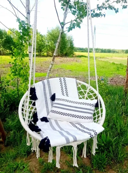 Bello Giardino Závesné hojdacie kreslo Nido ecru
