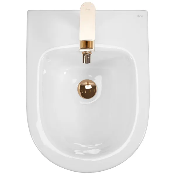 Závesný bidet REA CARLO MINI bielozlatý