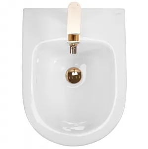 Závesný bidet REA CARLO MINI bielozlatý