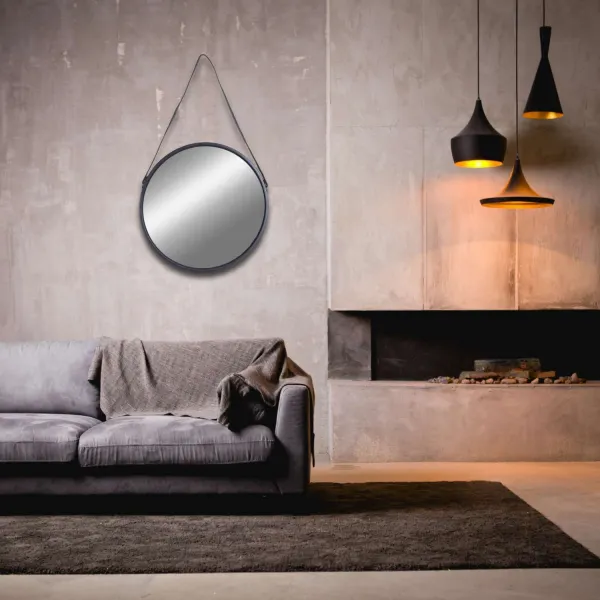 Kapitánske okrúhle zrkadlo na popruhu Mirage 60 cm čierne